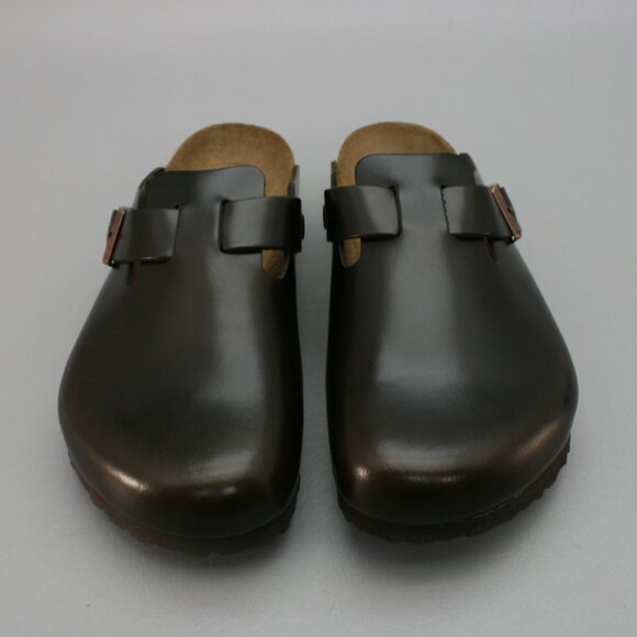 Birkenstock 43 Men\'s 10 R Boston Dark Brown Leather Mules Slides Slip-on Clogs main image 10